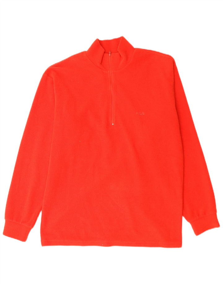 Fila Jersey de forro polar con cuello y cremallera para hombre IT 48 Poliéster rojo medio