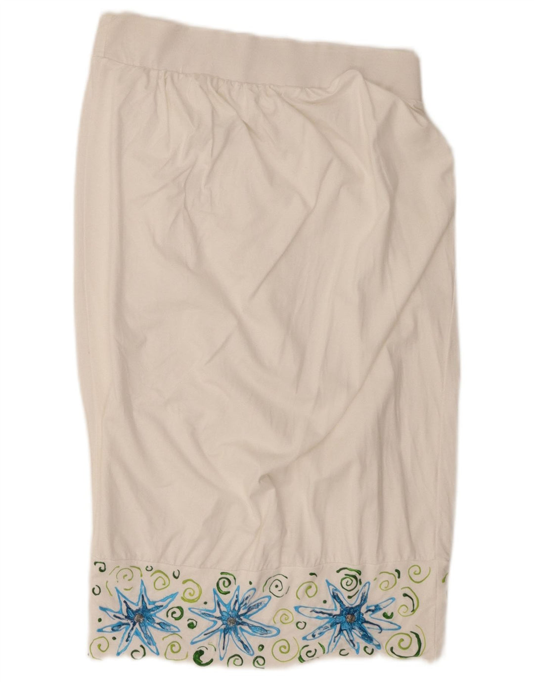BENETTON Womens Abstract Pattern Midi Skirt W30 Medium White