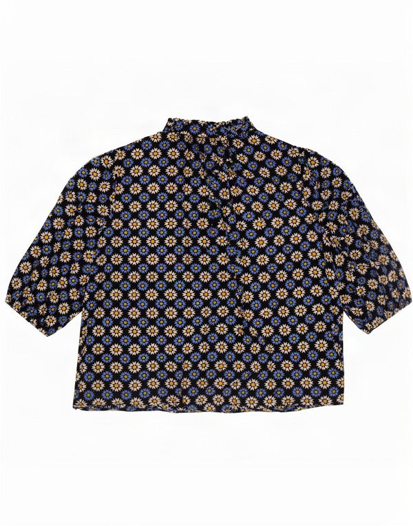 Marks & Spencer Blusa con lazo frontal para mujer UK 46 Grande Azul marino Floral