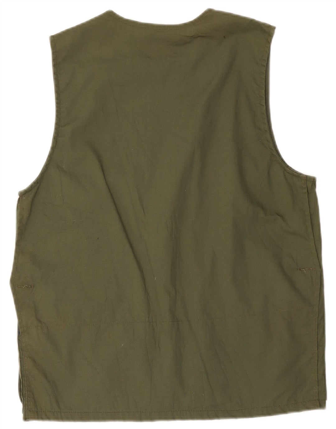 Vintage hombres utilitario gilet IT 46 pequeño algodón caqui