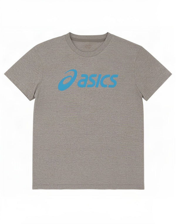 Asics Camiseta gráfica para hombre Top grande gris moteado