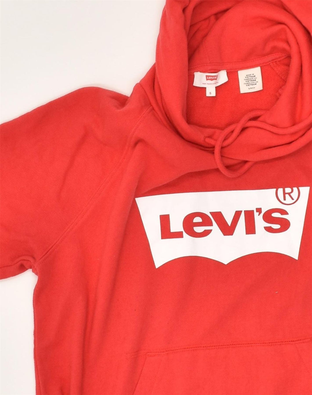 LEVI'S Womens Graphic Hoodie Jumper UK 10 Small Orange Cotton | Vintage Levi's | Thrift | Second-Hand Levi's | Used Clothing | Messina Hembry 