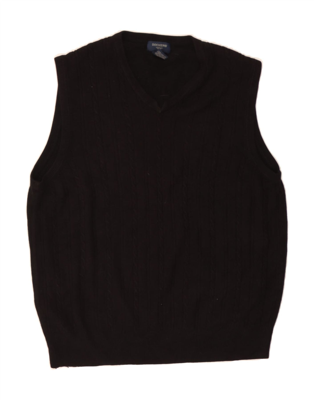 DOCKERS Mens Vest Tank Top Large Black Striped Acrylic Vintage Dockers and Second-Hand Dockers from Messina Hembry 