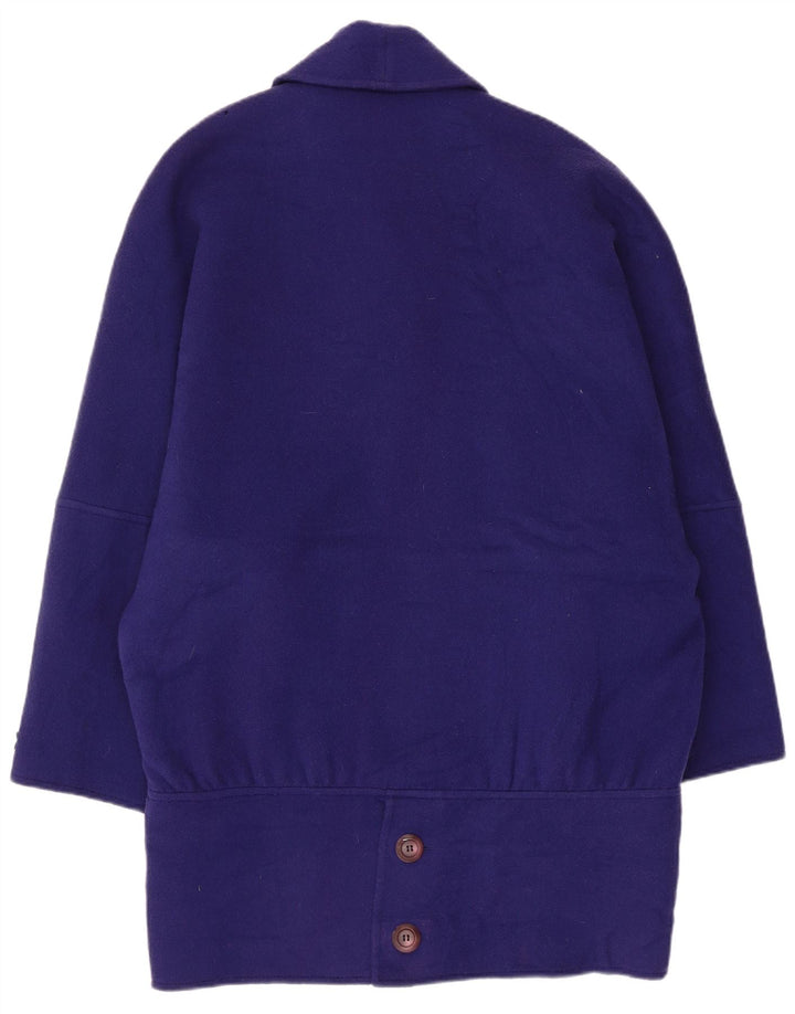 Vintage mujer oversize abrigo de doble pecho IT 42 lana púrpura mediana