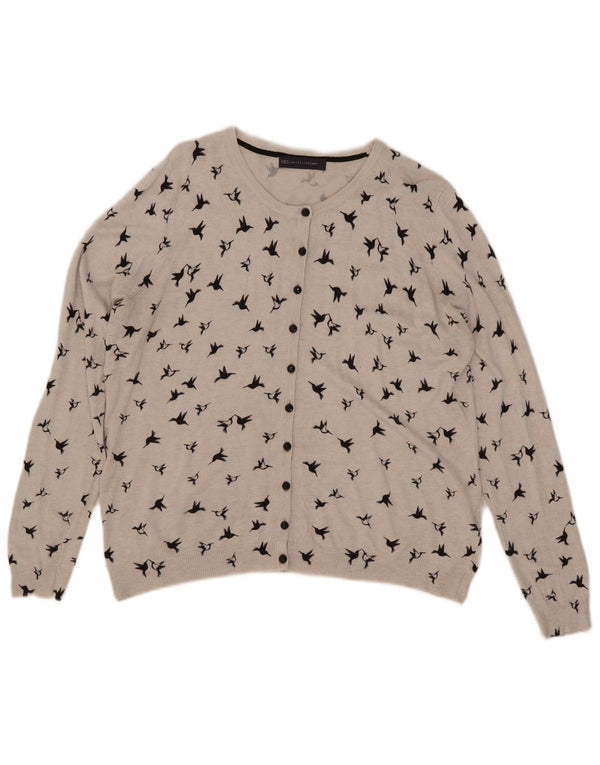 Marks & Spencer Suéter Cárdigan Gráfico para Mujer UK 40 XL Viscosa Gris