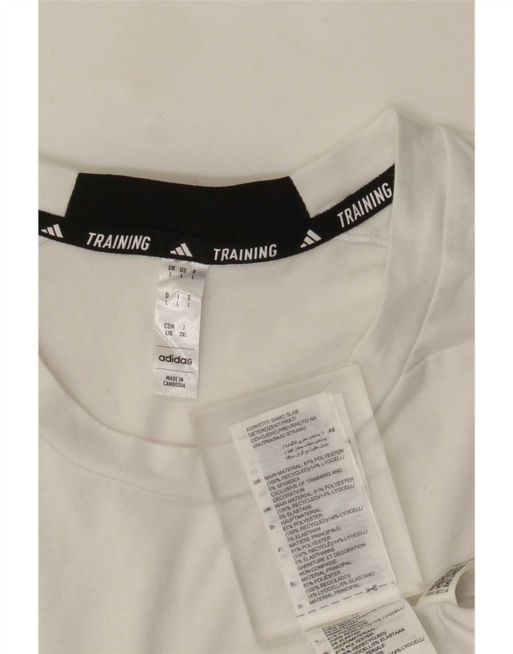 Adidas Hombre Camiseta Top Grande Blanco Poliéster Deportes