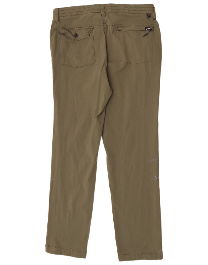 Billabong Mens Slim Chino Pantalones Medium W32 L30 Caqui Nylon
