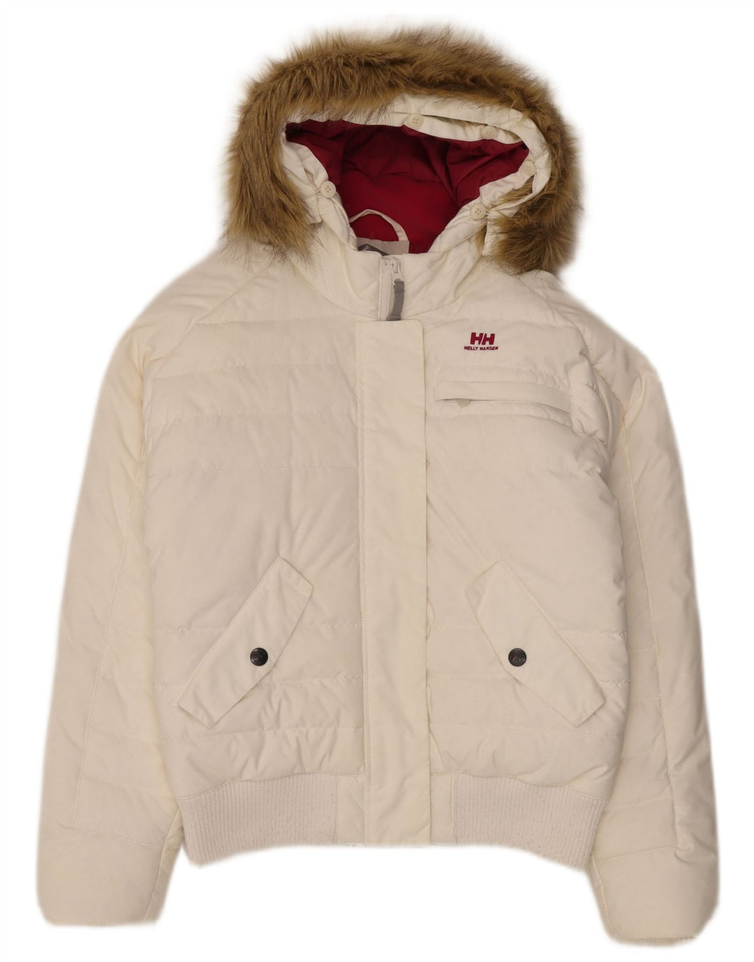 Helly Hansen Chaqueta acolchada con capucha para mujer UK 42 Medium White Nylon