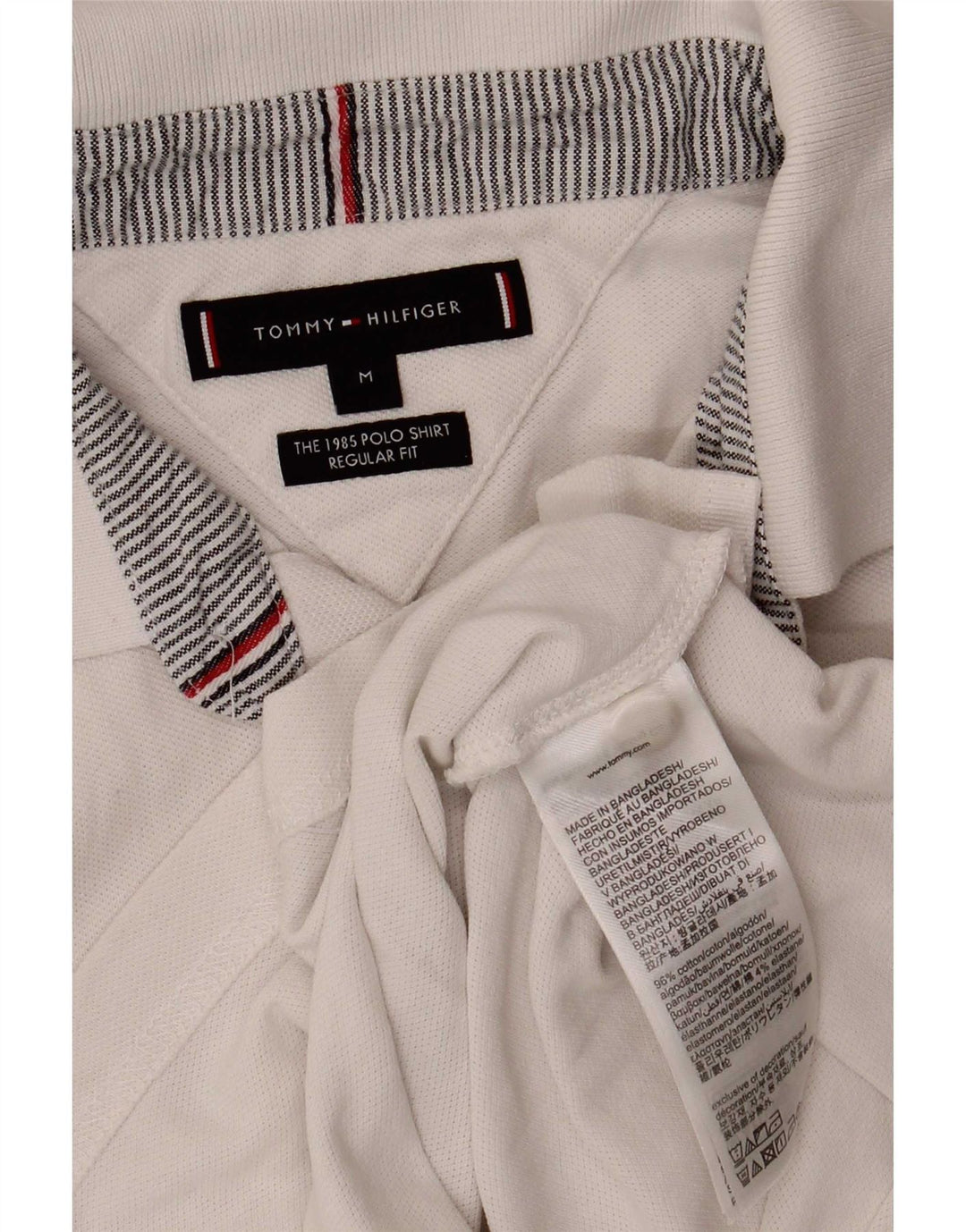 Tommy Hilfiger Polo Regular Fit para Hombre Algodón Blanco Mediano