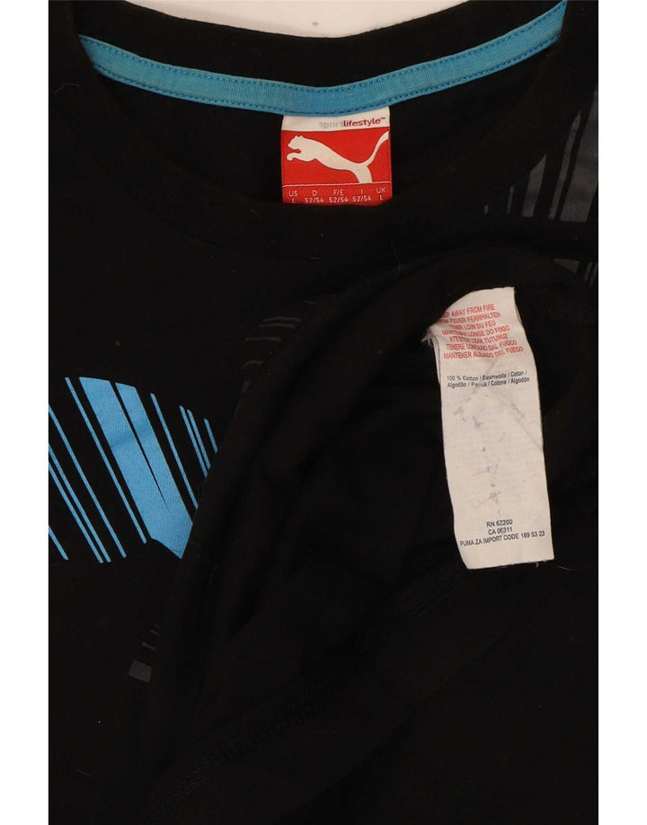 Puma - Camiseta gráfica para hombre, talla grande, algodón negro
