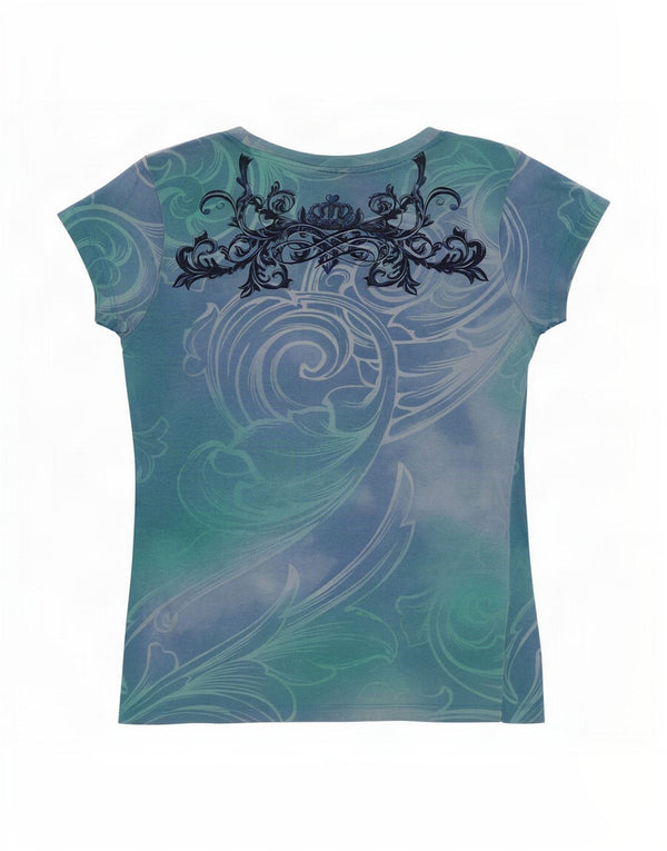 Hard Rock Cafe Mujer Rome Graphic Camiseta Top UK 8 Small Multicolor