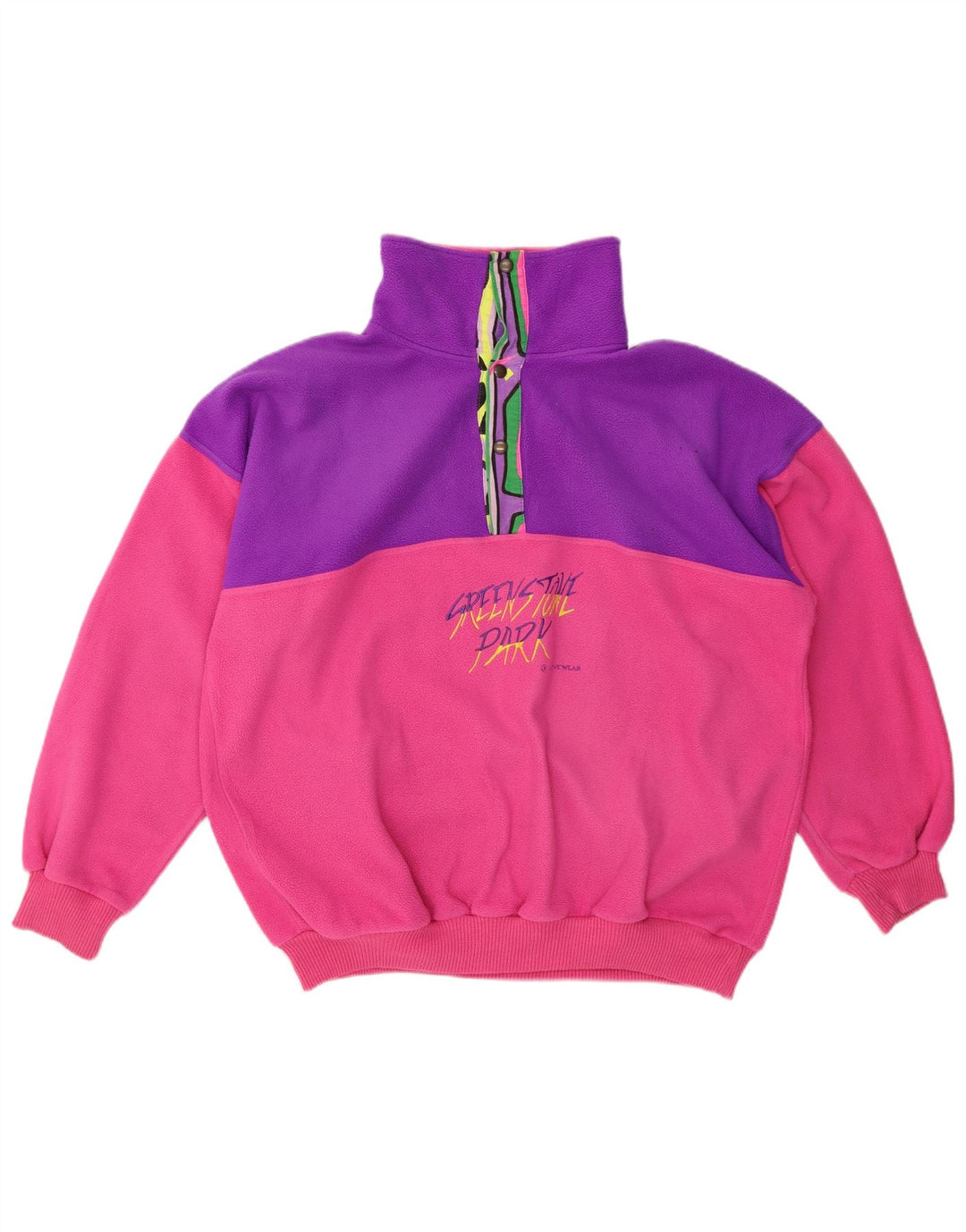 GREENSTONE PARK Jersey de forro polar con gráfico extragrande para mujer, talla 40, talla grande, color rosa