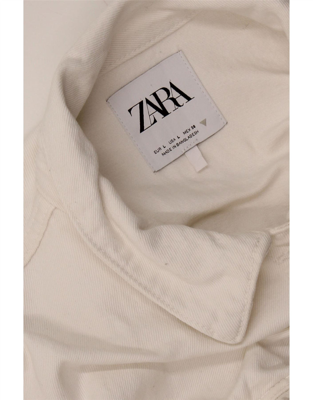 Zara Mujer Denim Mono UK 44 Grande Algodón Blanco