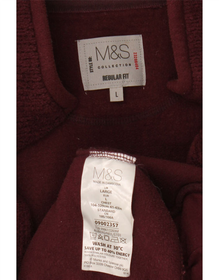Marks & Spencer Chaqueta de chándal de ajuste regular para hombre, talla grande, color burdeos