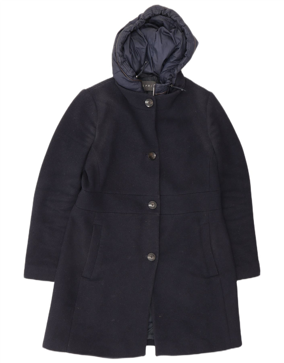 Esprit Abrigo con capucha para mujer UK 46 Grande Poliéster azul marino