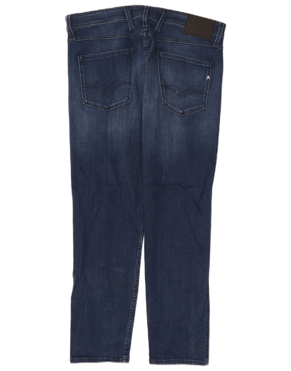 Replay Hombre Anbass Slim Jeans W34 L30 Algodón Azul