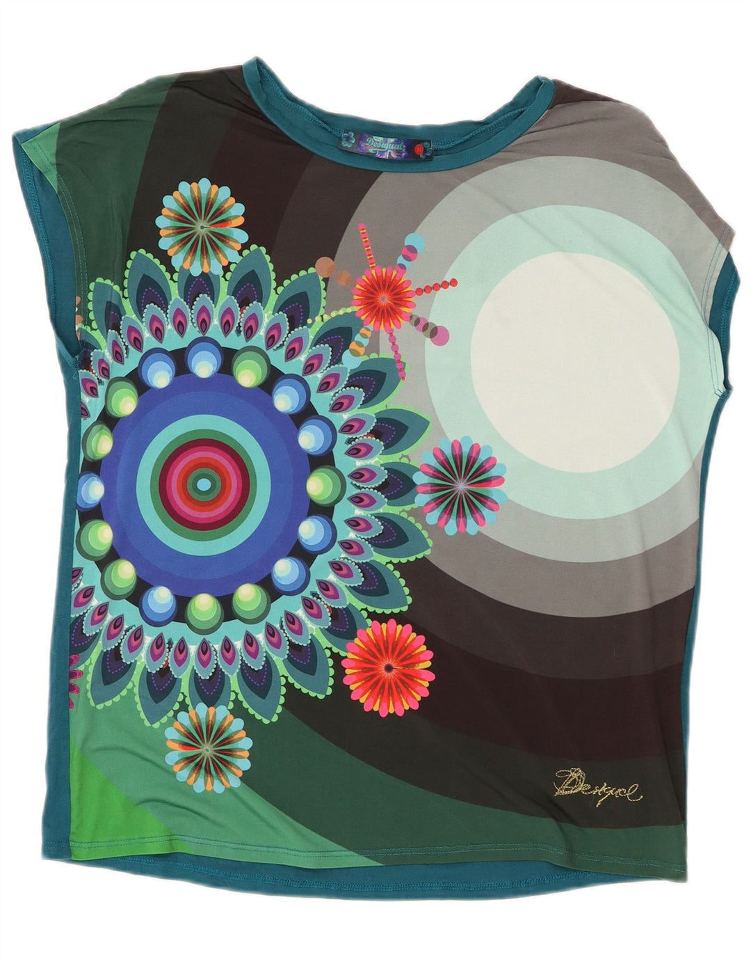 Desigual - Camiseta gráfica para mujer, talla 40, talla M, multicolor