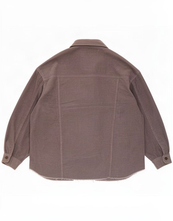 Zara Mujer Chaqueta De Pana Extragrande Reino Unido 46 Grande Algodón Gris