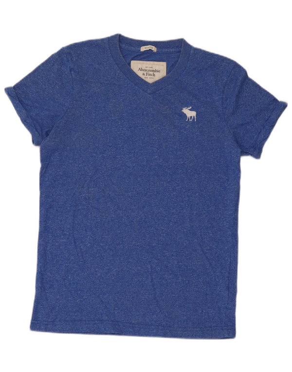 Abercrombie & Fitch Camiseta ajustada para hombre Top pequeño de algodón moteado azul