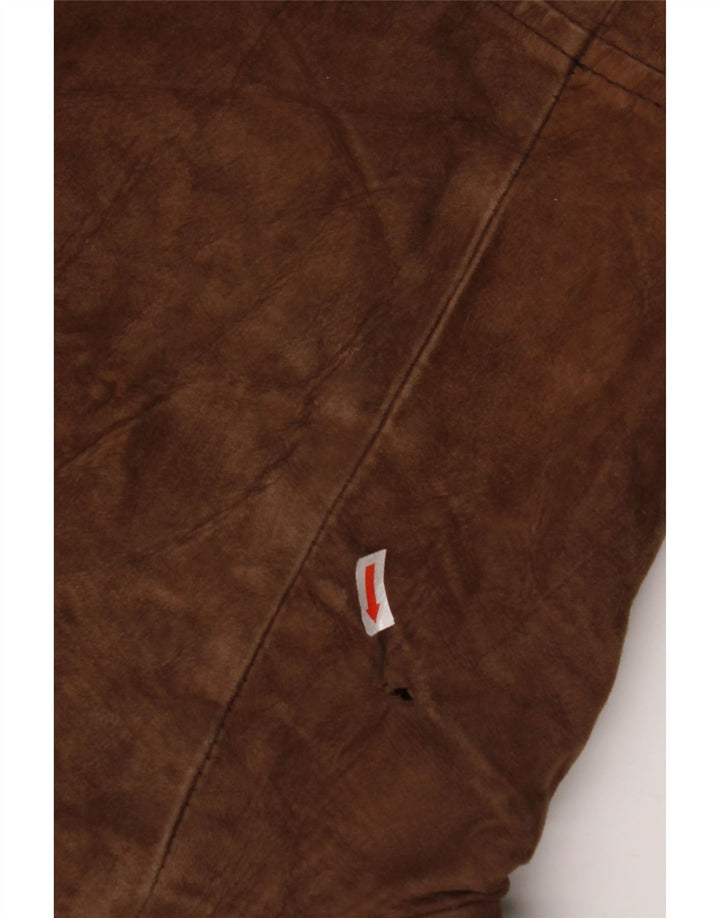 VINTAGE Abrigo de doble botonadura para hombre IT 54 2XL Cuero marrón