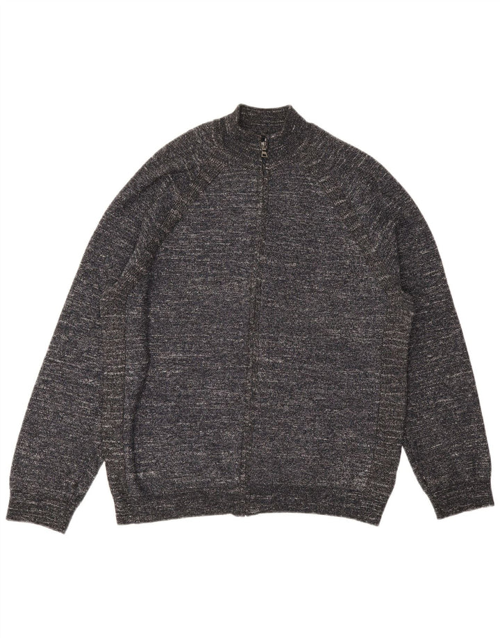 MARKS & SPENCER Suéter tipo cárdigan para hombre XL Poliéster moteado gris