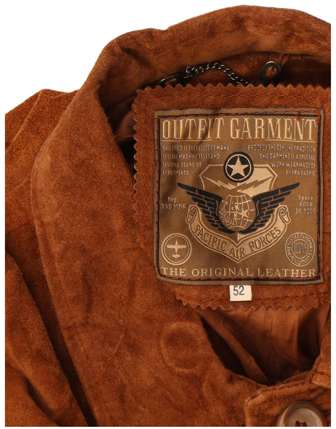 PACIFIC AIR FORCES Chaqueta de ante para hombre IT 52 XL Cuero marrón