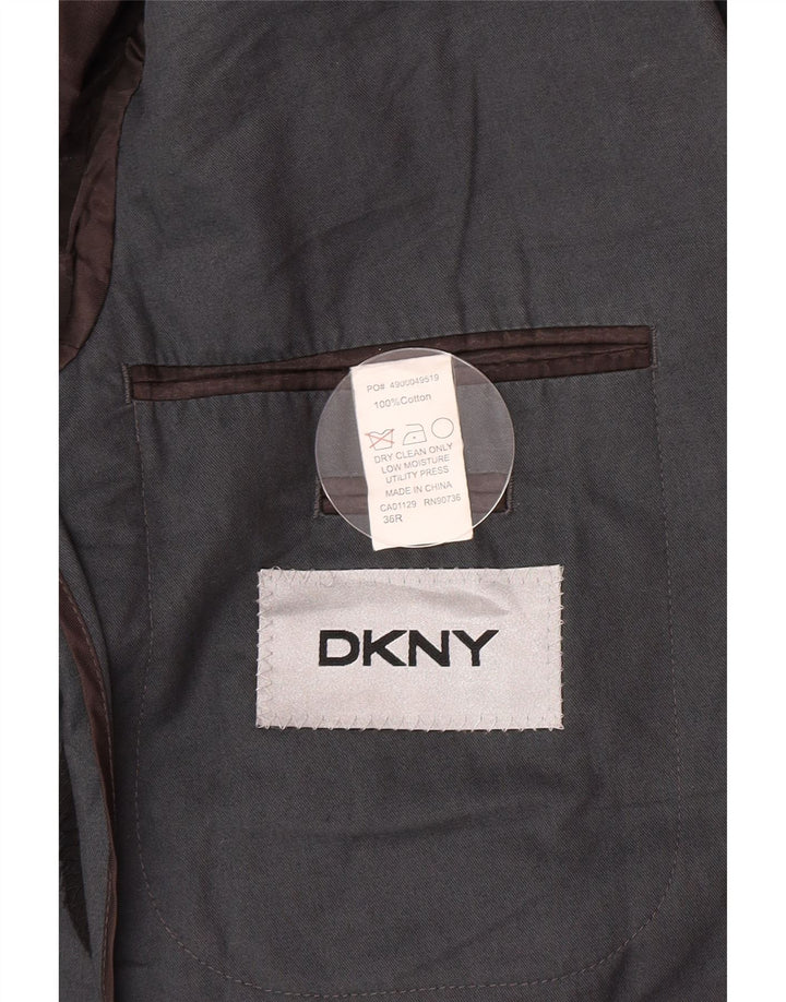 Dkny Chaqueta tipo blazer de 2 botones para hombre UK 36 Small Grey Cotton