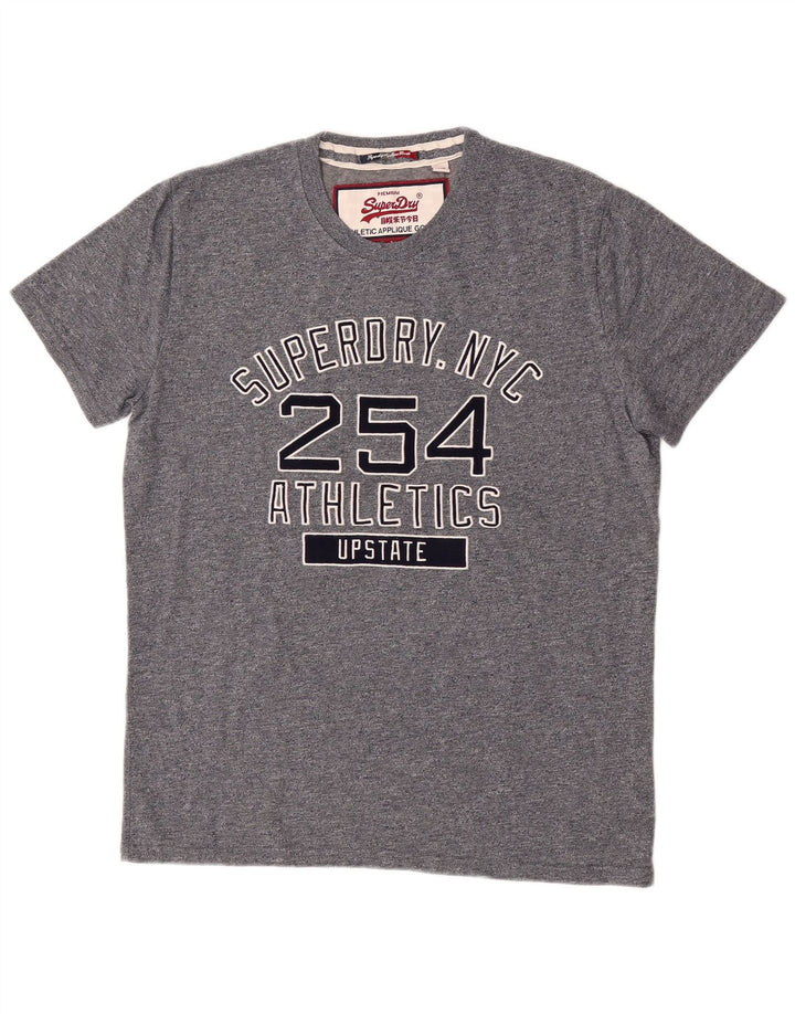 Superdry Hombre Camiseta Gráfica Top XL Algodón Gris