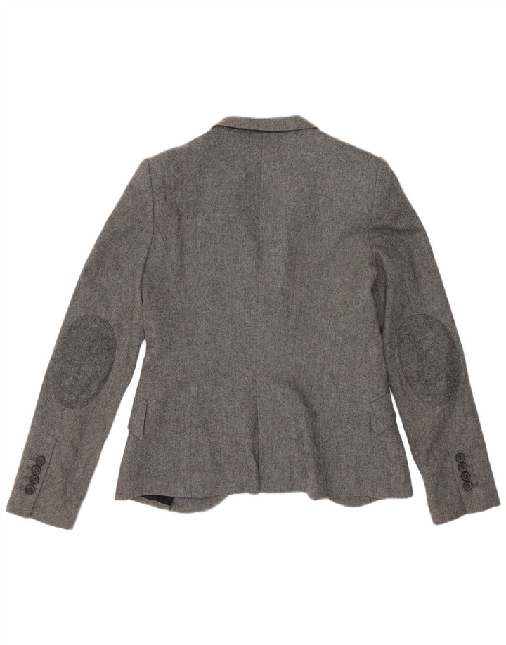 Zara Chaqueta Blazer De 1 Botón para Mujer UK 42 Viscosa Gris Medio