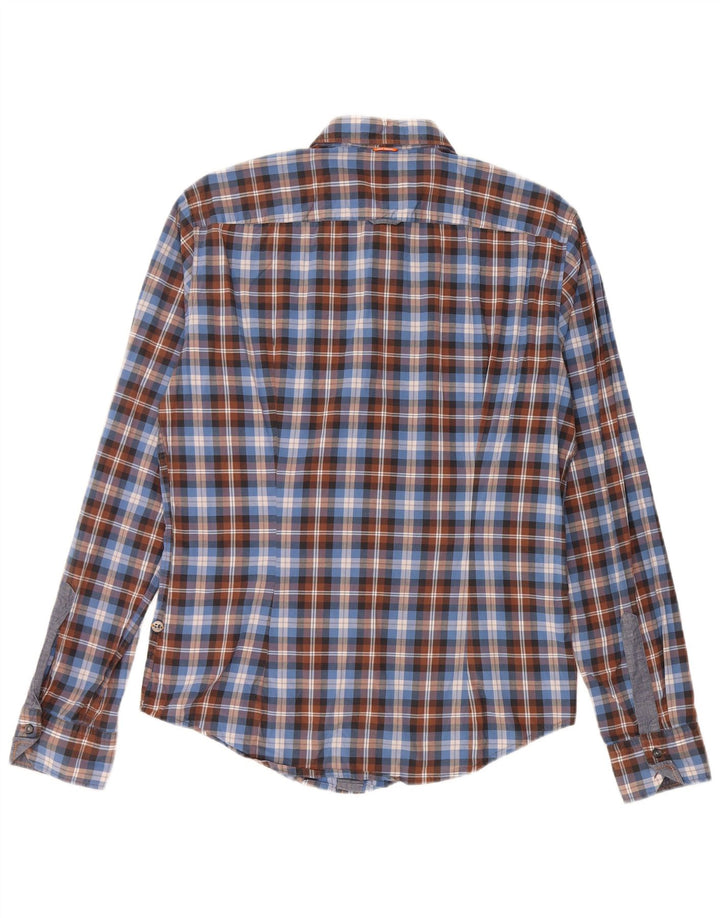 Camisa HUGO BOSS Hombre Algodón a cuadros azul medio