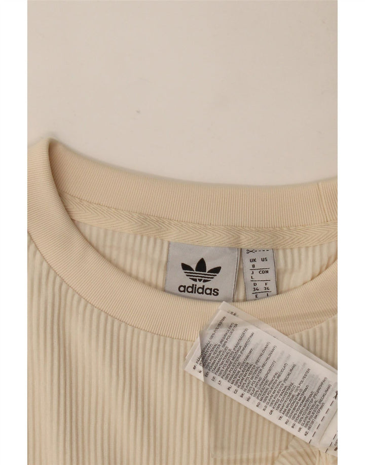 Adidas Mujer Oversize Chaleco Top UK 8 Pequeño Beige Poliéster