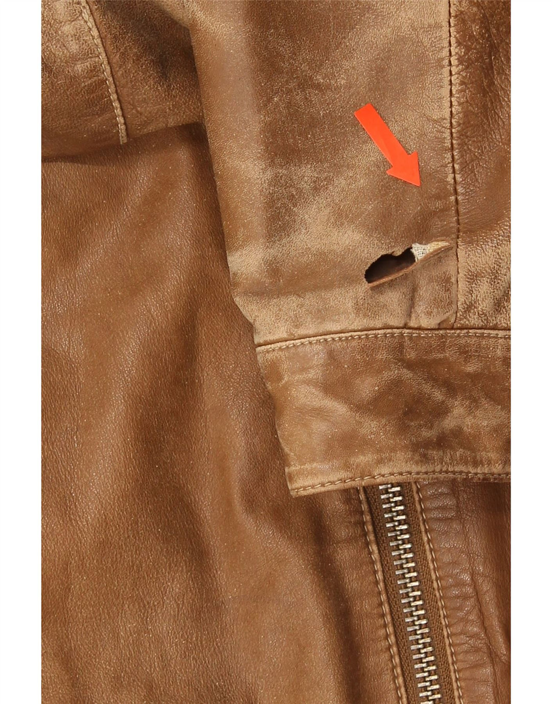 Trussardi Jeans Chaqueta de cuero para hombre ES 38 Cuero marrón medio