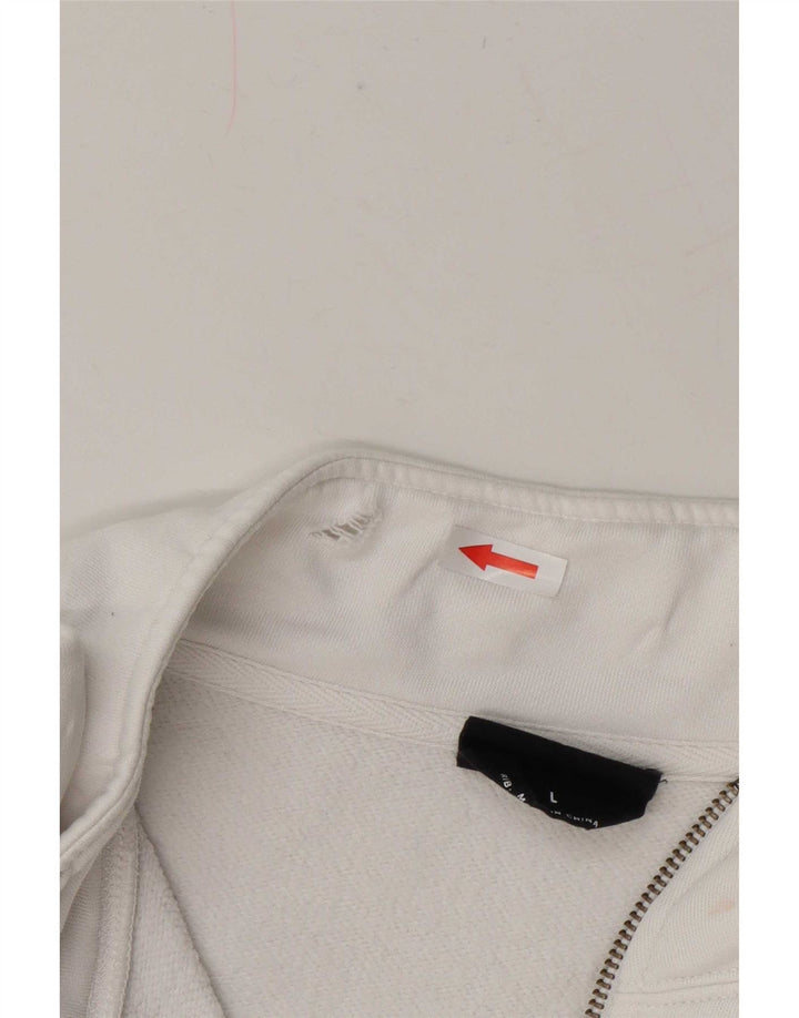 Champion Sudadera Con Cremallera Y Cuello Para Hombre Jersey Grande De Algodón Blanco