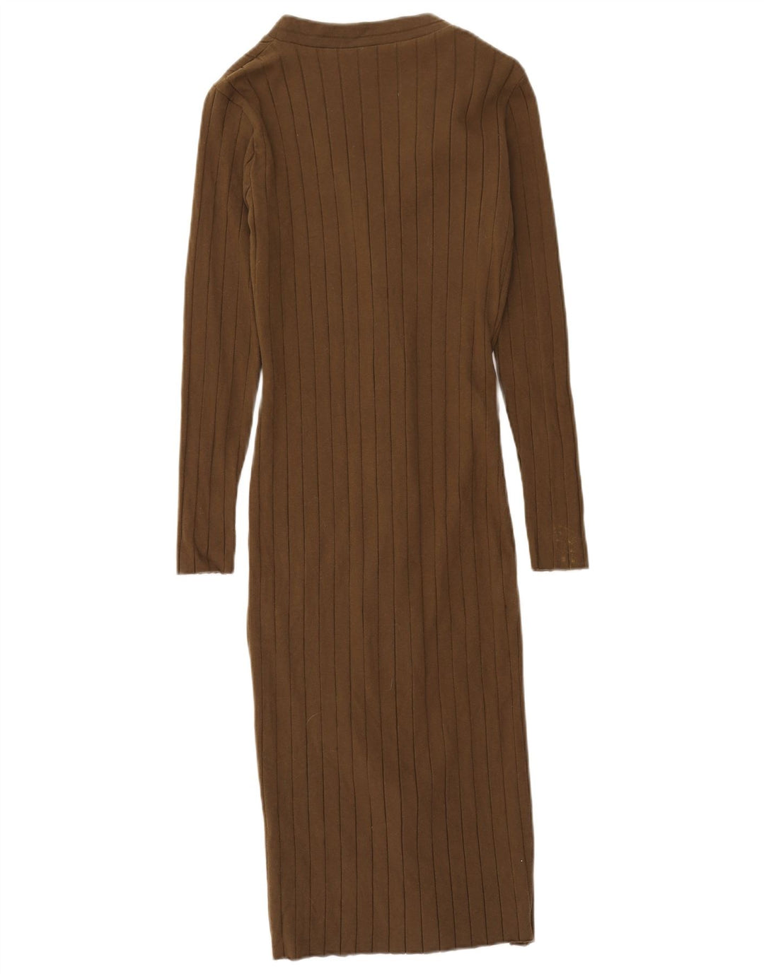Zara Vestido largo de manga larga para mujer UK 42 Medium Khaki