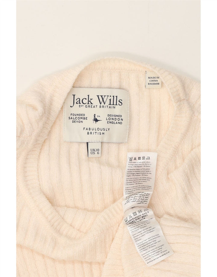 Jack Wills Blusa para mujer Top UK 10 Small Off White Poliéster