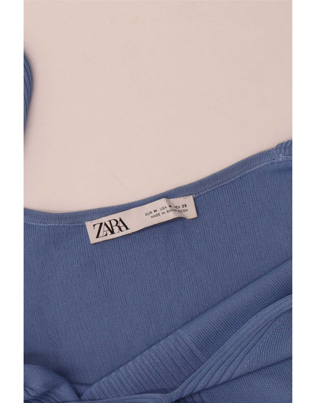 Zara Mujer Cami Top UK 40 Azul Medio