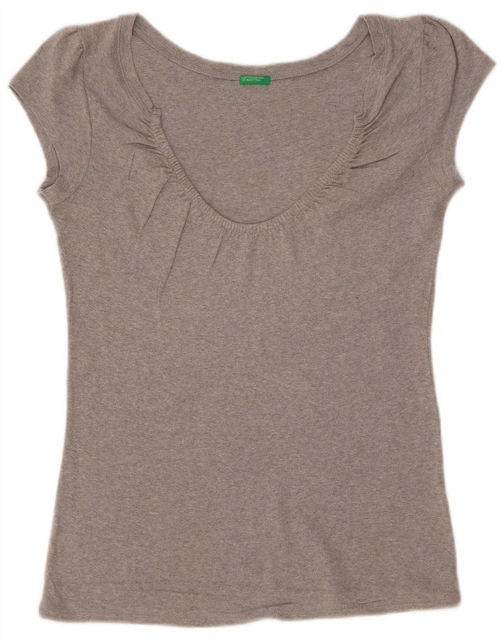 Camiseta Benetton Mujer UK 40 Gris Medio