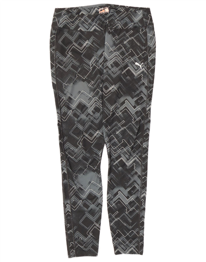 Puma Leggings para mujer UK 44 Grande Negro Geométrico Poliéster