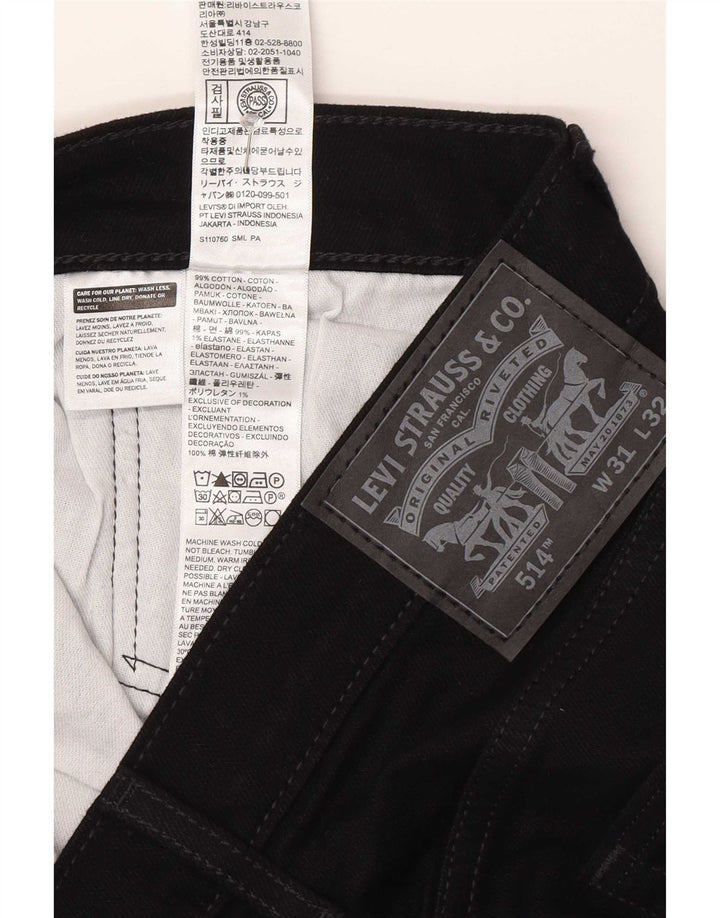 Levi's Jeans rectos 514 para hombre W31 L32 Algodón negro