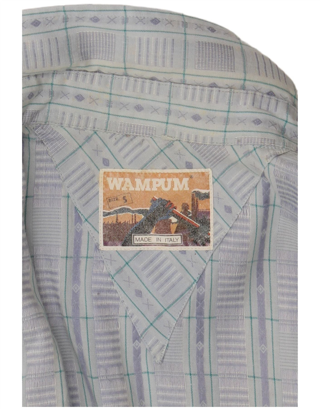 Wampum Camisa a cuadros para hombre Small Blue Fair Isle