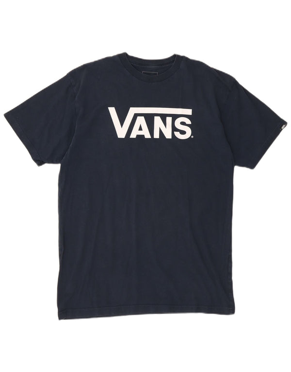 VANS Hombre Classic Fit Graphic Camiseta Top Medium Azul Marino Algodón