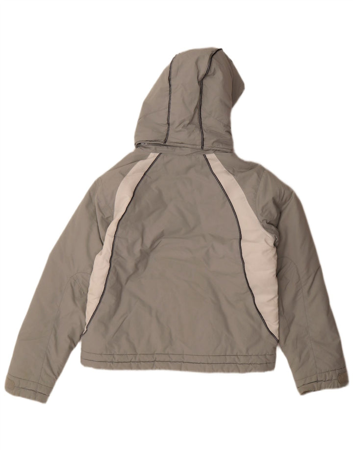 Adidas Chaqueta acolchada con capucha para mujer Reino Unido 10/12 Gris medio Colorblock
