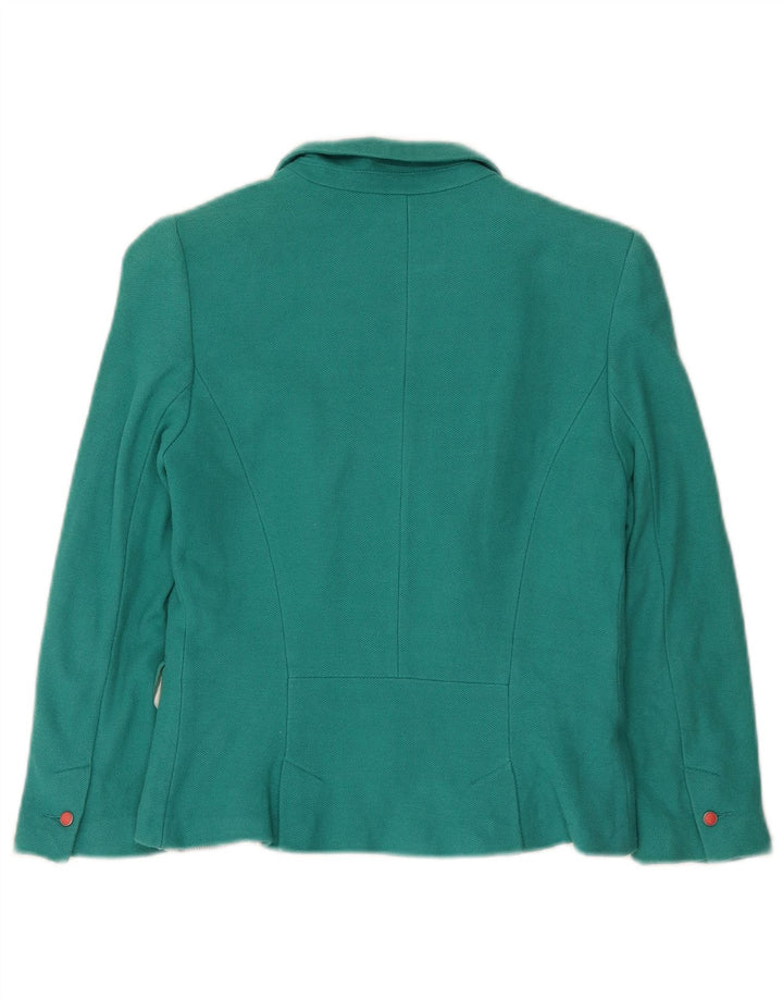 Zara Mujer Crop 2 Botones Blazer Chaqueta UK 10 Small Azul