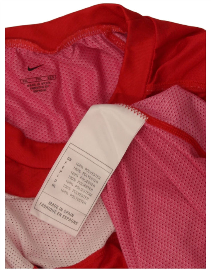 Nike Mens Graphic Top Manga Larga 2XL Rojo Colorblock Poliéster