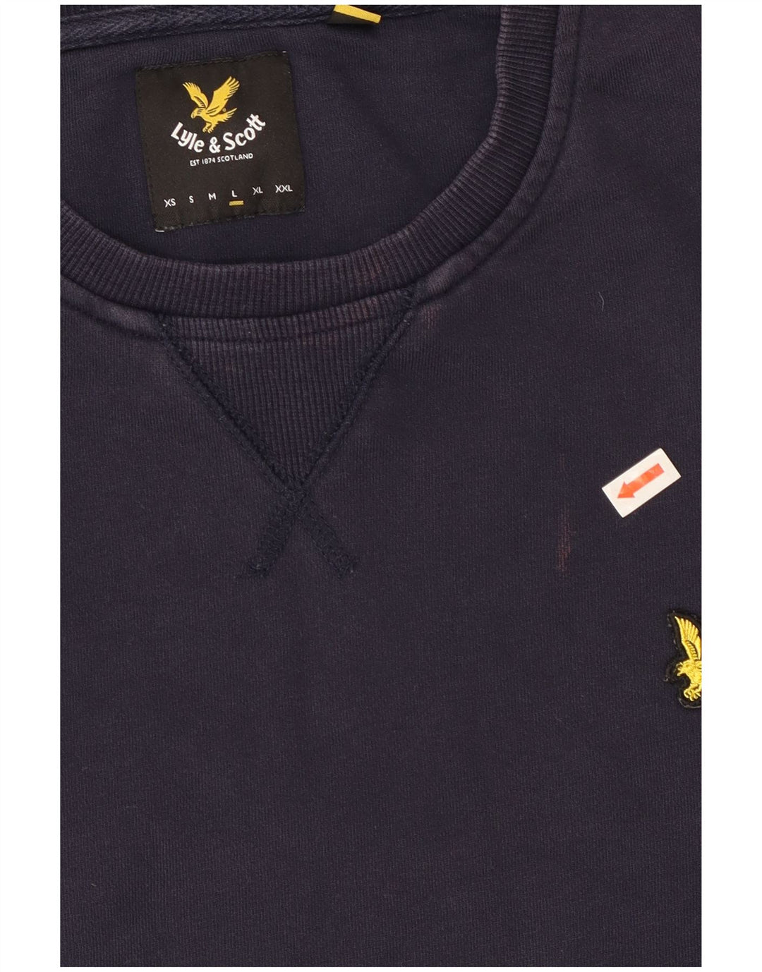 Lyle & Scott Hombre Sudadera Jumper Grande Azul Marino Algodón