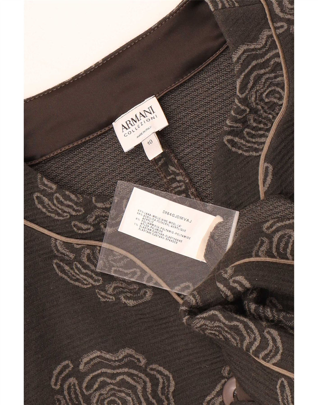 Armani Collezioni Chaqueta Blazer de 5 Botones para Mujer UK 10 Small Gris Floral