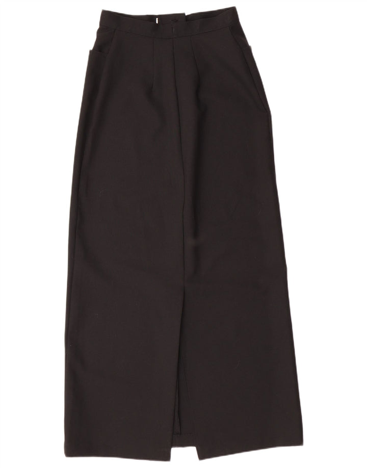 BENETTON Falda larga de cintura alta para mujer IT 44 Mediana W25 Poliéster negro