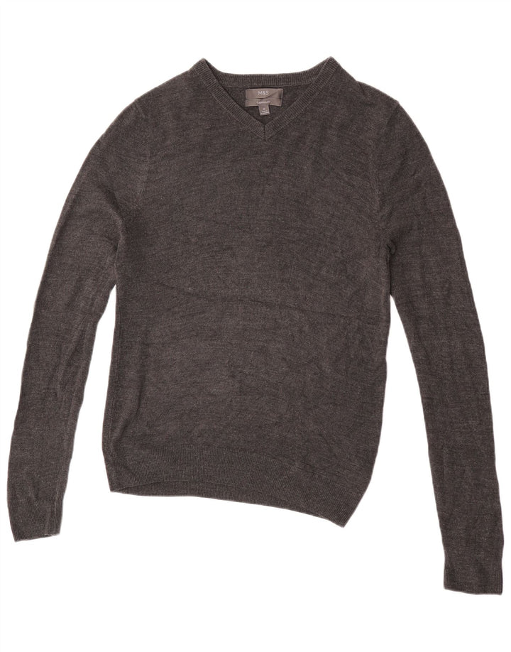 MARKS & SPENCER Jersey con cuello en V para hombre Acrílico gris medio
