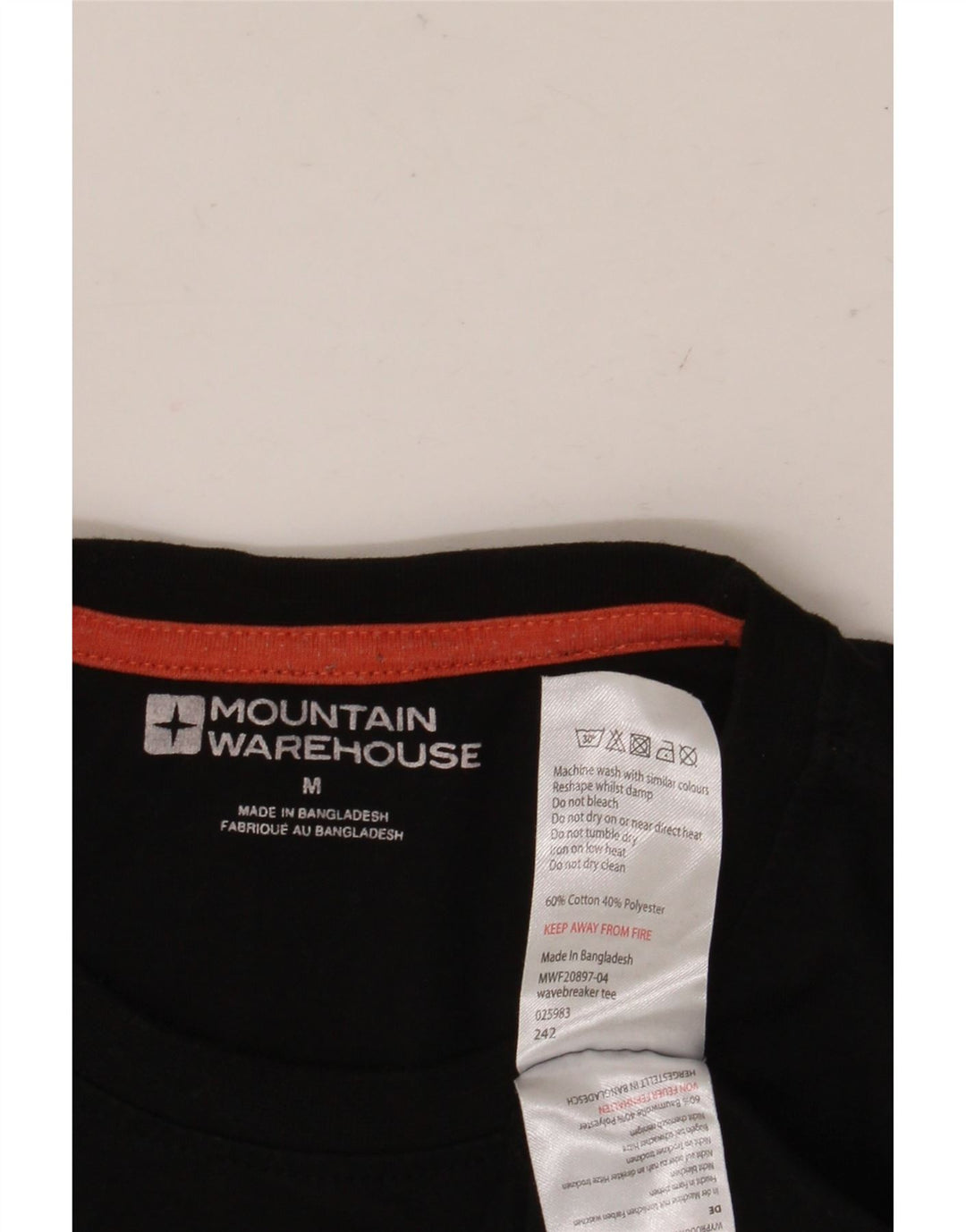MOUNTAIN WAREHOUSE Camiseta gráfica para hombre Top Algodón negro mediano