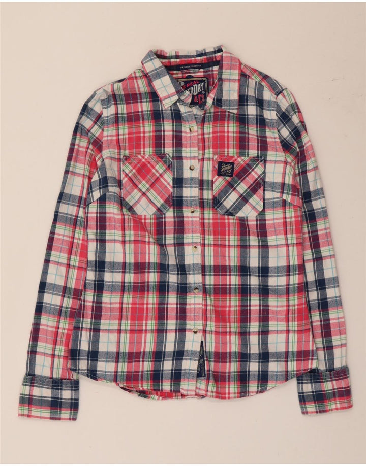 Superdry Camisa de franela de corte clásico para mujer, talla M, algodón multicolor